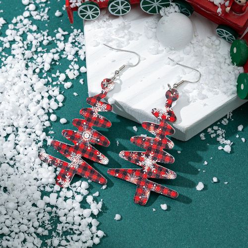 Pendants d'oreilles Noël à imprimé flocon de neige à détail d'arbre - SHEIN - Modalova