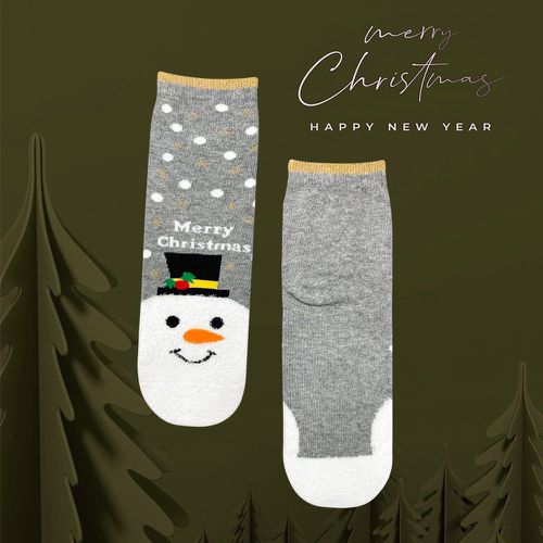 Chaussettes Noël bonhomme de neige & graphique de slogan - SHEIN - Modalova