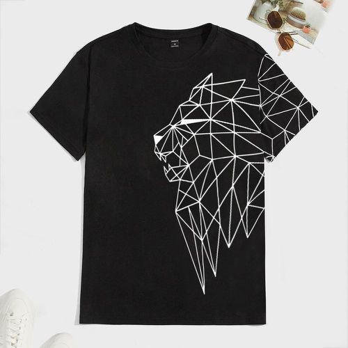 T-shirt à imprimé géométrique - SHEIN - Modalova