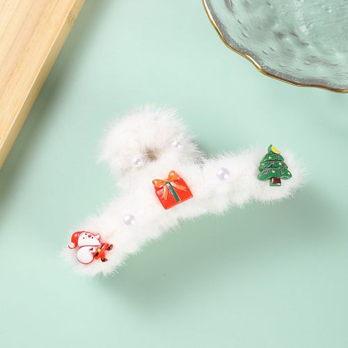 Griffe à cheveux avec arbre de Noël et père Noël duveteux - SHEIN - Modalova