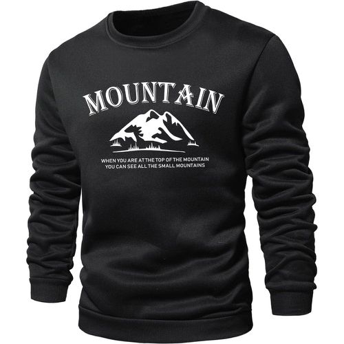Sweat-shirt montagne et graphique de slogan à doublure thermique - SHEIN - Modalova