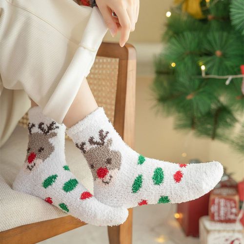 Chaussettes Noël à motif de cerf - SHEIN - Modalova