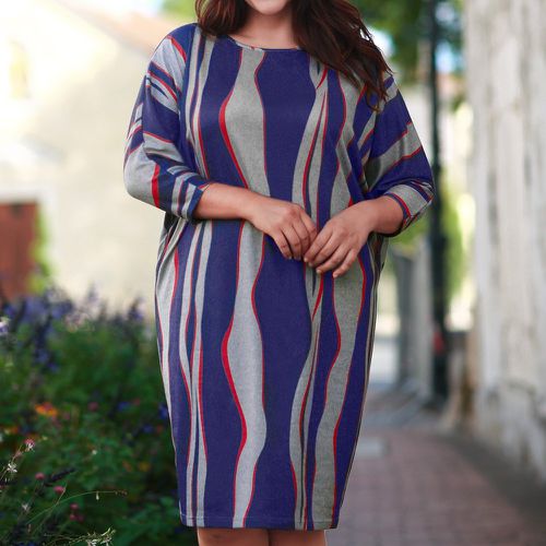 Robe tunique à imprimé vague à manches chauve-souris - SHEIN - Modalova