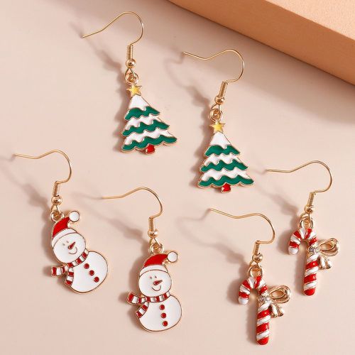 Paires Pendants d'oreilles arbre de Noël & bon de neige - SHEIN - Modalova