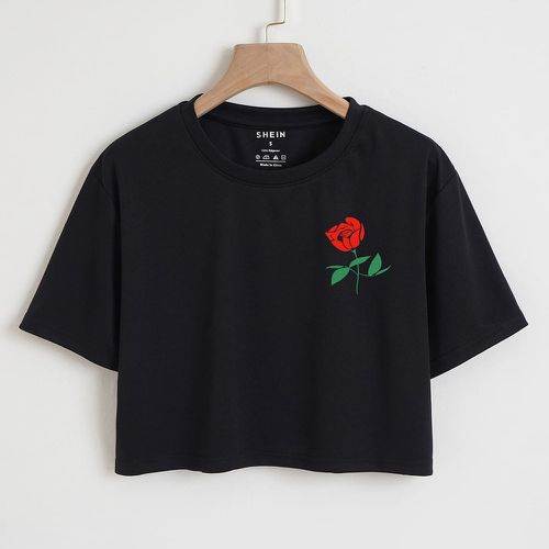 T-shirt court à imprimé floral - SHEIN - Modalova