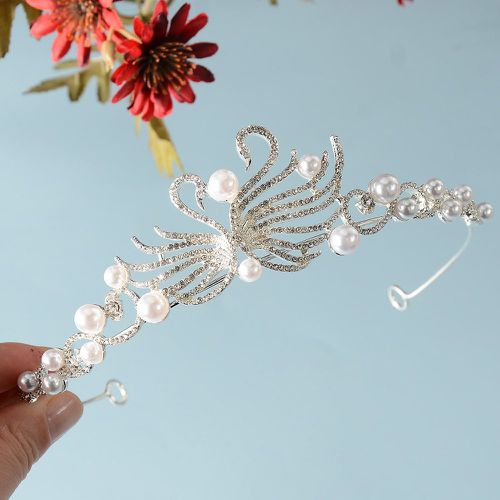 Bandeau à strass cygne & à fausse perle design couronne de mariée - SHEIN - Modalova