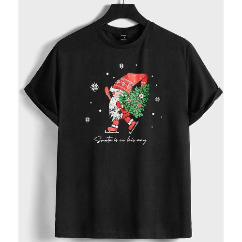 Homme T-shirt à imprimé Noël - SHEIN - Modalova