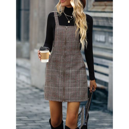 Robe salopette en tartan à anneau O zippé (sans t-shirt) - SHEIN - Modalova