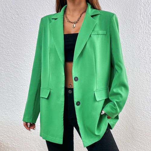 Blazer unicolore à rabat à bouton - SHEIN - Modalova