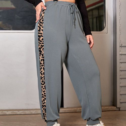 Pantalon de survêtement léopard à cordon - SHEIN - Modalova