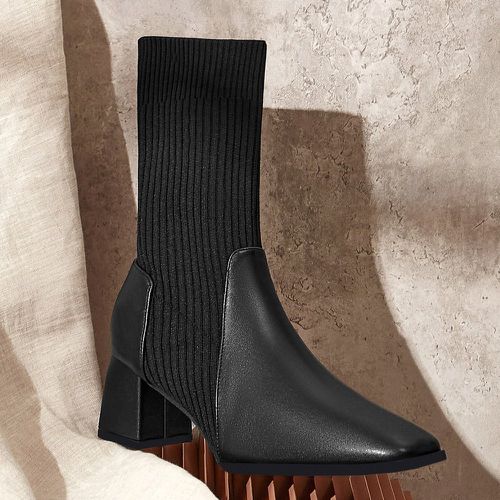 Bottes chaussettes minimaliste à bout carré - SHEIN - Modalova