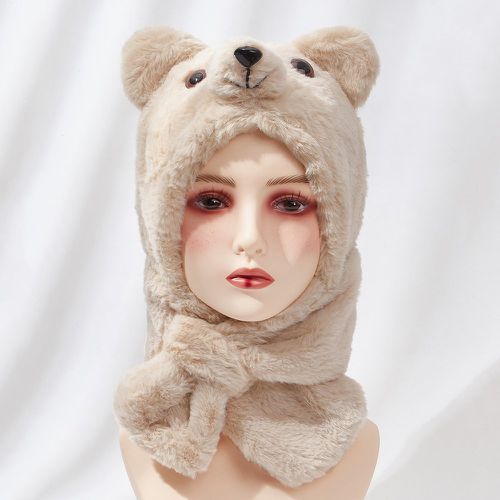 Chapeau design ours de dessin animé en tissu duveteux - SHEIN - Modalova