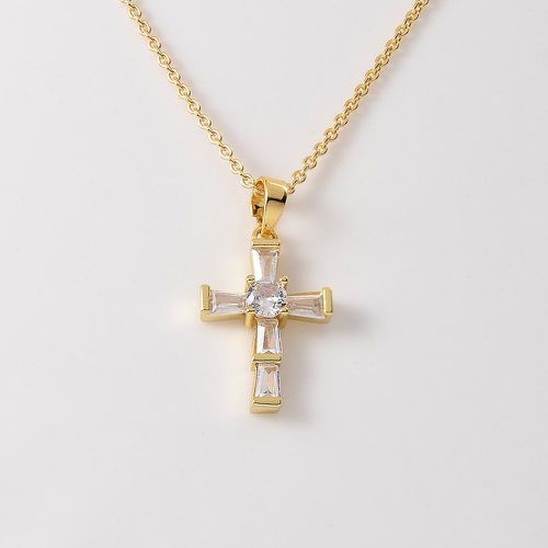 Collier avec pendentif croix zircone cubique - SHEIN - Modalova