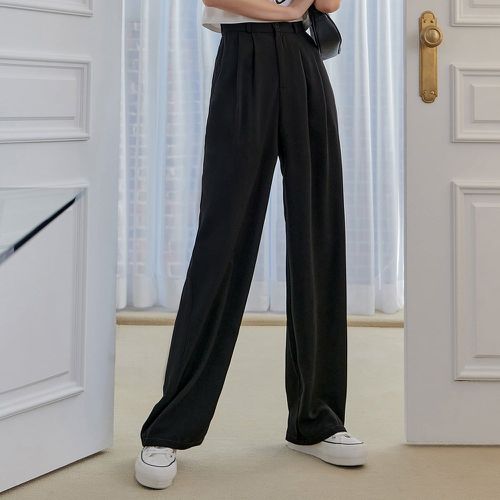 Pantalon taille haute à détail plié - SHEIN - Modalova