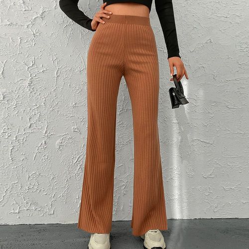 Pantalon taille élastique évasé côtelé - SHEIN - Modalova