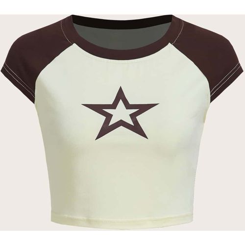 T-shirt à blocs de couleurs à imprimé étoile - SHEIN - Modalova