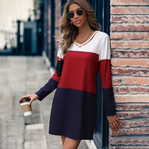 Robe t-shirt à blocs de couleurs - SHEIN - Modalova