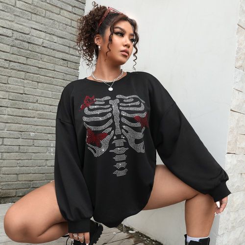 Sweat-shirt squelette à strass - SHEIN - Modalova