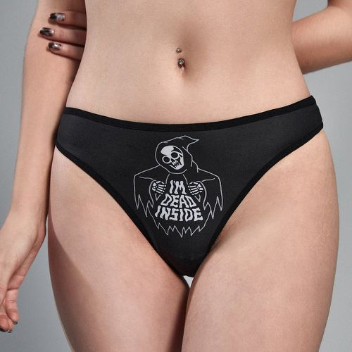 Culotte slogan à motif tête de mort - SHEIN - Modalova