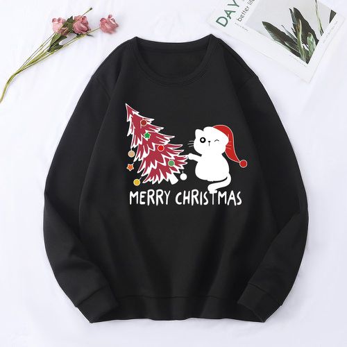 Sweat-shirt à imprimé Noël à doublure thermique - SHEIN - Modalova