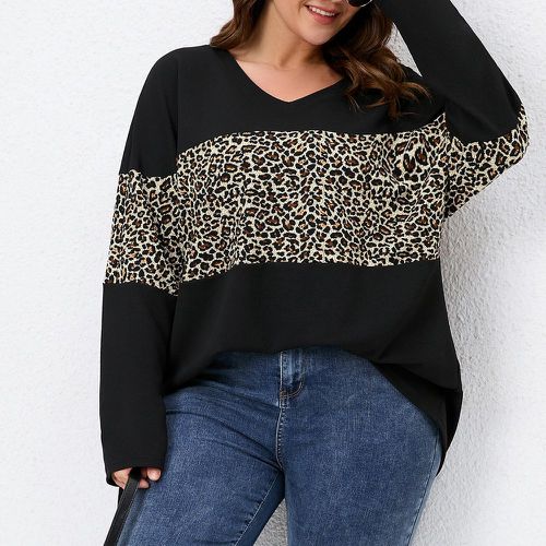 T-shirt léopard à blocs de couleurs - SHEIN - Modalova