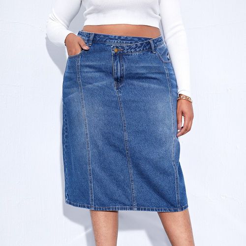 Jupe en jean taille asymétrique à poche - SHEIN - Modalova