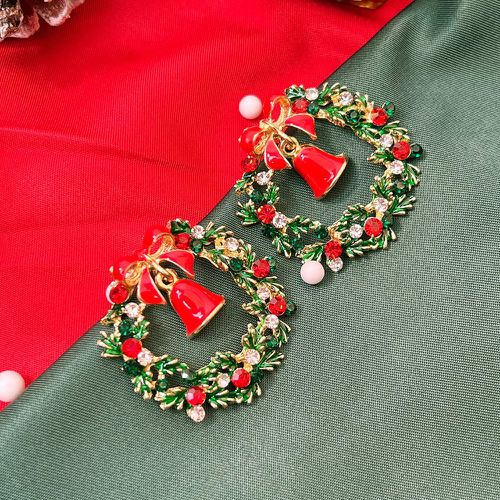 Pendants d'oreilles avec clochette Noël et Couronne - SHEIN - Modalova