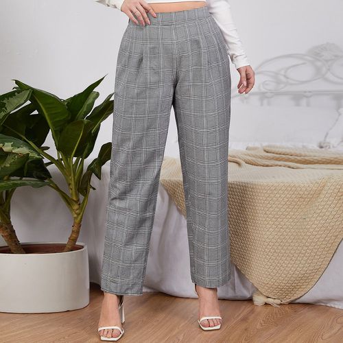 Pantalon à carreaux taille haute - SHEIN - Modalova