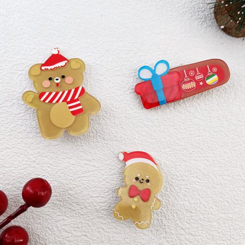 Pièces Épingle à cheveux Noël pain d'épice et ours - SHEIN - Modalova