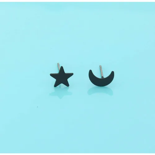 Clous d'oreilles à détail étoile et lune dépareillé - SHEIN - Modalova