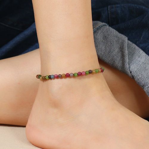Bracelet de cheville perlé à blocs de couleurs - SHEIN - Modalova
