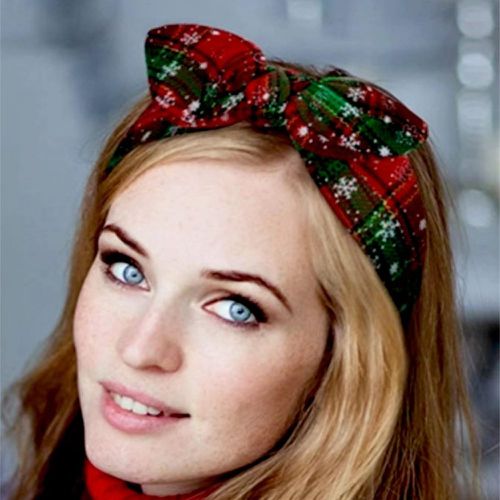 Bandeau Noël à carreaux à nœud papillon - SHEIN - Modalova