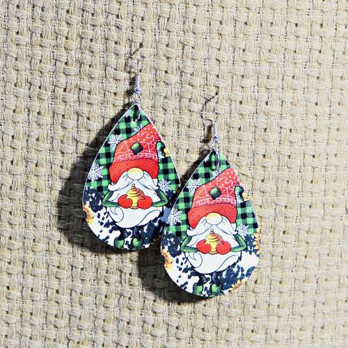 Boucles d'oreilles à design goutte d'eau Noël gnome motif - SHEIN - Modalova