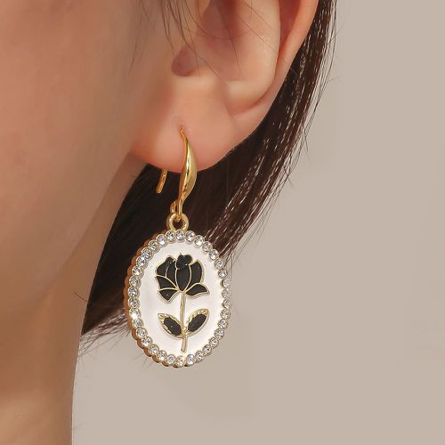 Pendants d'oreilles à strass & à fleur ovale - SHEIN - Modalova