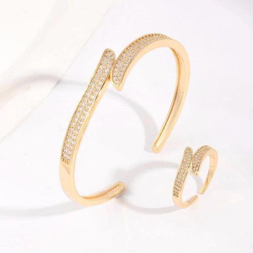 Bracelet à zircone cubique & Bague ouverte - SHEIN - Modalova
