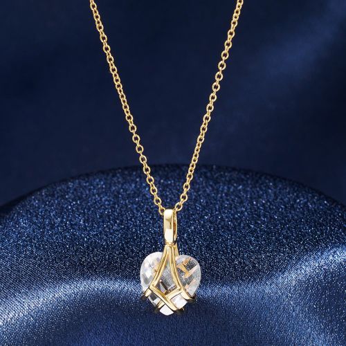 Collier zircone cubique à pendentif cœur - SHEIN - Modalova