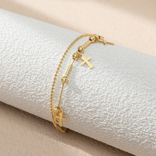 Bracelet multicouche croisé breloque à perles - SHEIN - Modalova