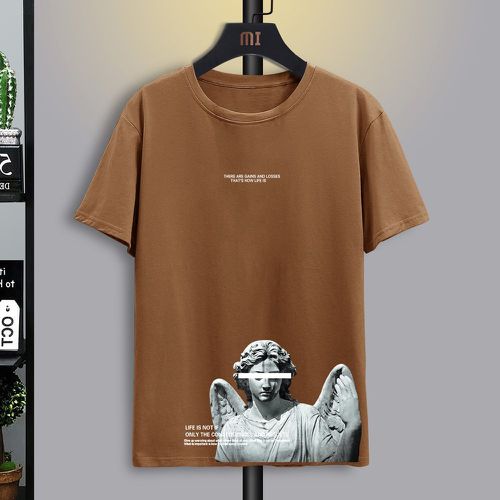 T-shirt slogan et statue à imprimé - SHEIN - Modalova