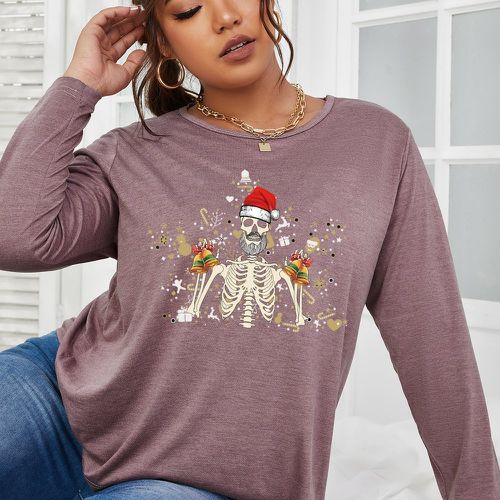 T-shirt à imprimé Noël - SHEIN - Modalova