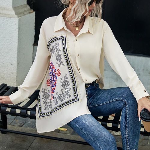 Chemise à imprimé foulard asymétrique - SHEIN - Modalova