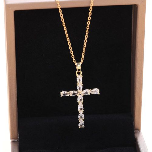 Collier avec pendentif croix zircone cubique - SHEIN - Modalova