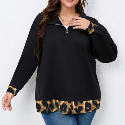 Sweat-shirt à léopard zippé - SHEIN - Modalova