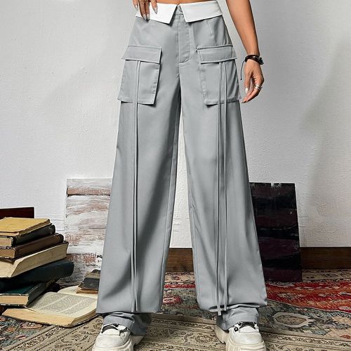 Pantalon cargo zippé poche à rabat - SHEIN - Modalova