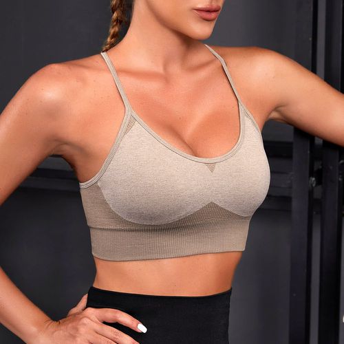 Brassière de sport bicolore croisé - SHEIN - Modalova