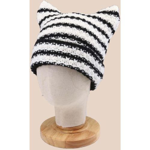 Bonnet en tricot à rayures - SHEIN - Modalova