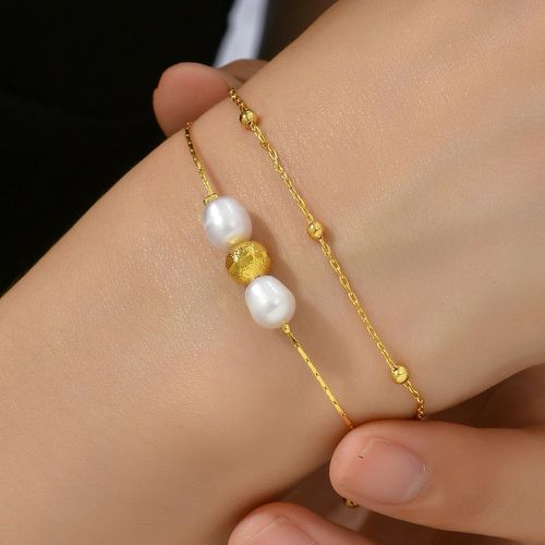 Bracelet multicouche avec perles naturelles - SHEIN - Modalova