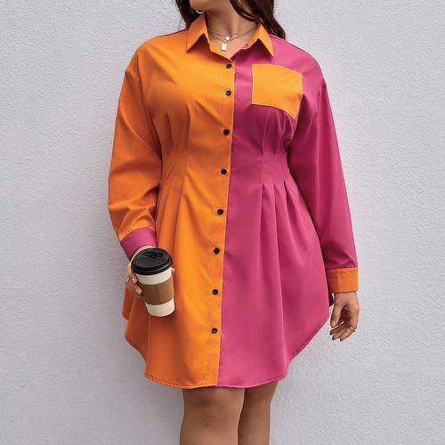 Robe chemise bicolore - SHEIN - Modalova