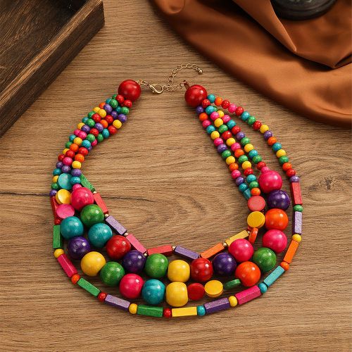 Collier à perles à blocs de couleurs multicouche - SHEIN - Modalova