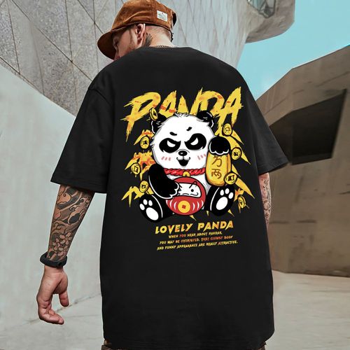 T-shirt panda dessin animé & graphique de slogan - SHEIN - Modalova