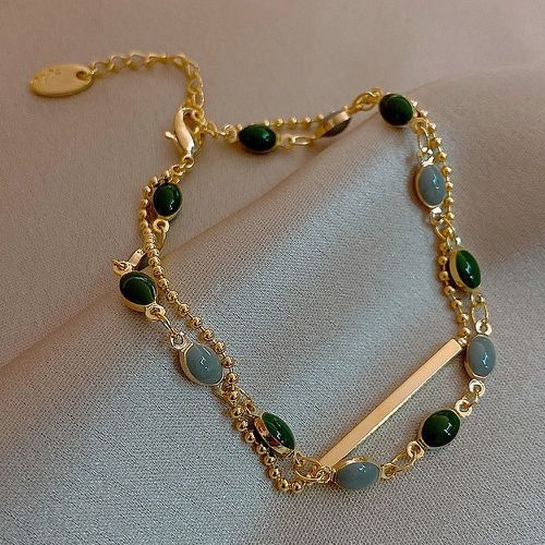 Bracelet multicouche perle & à détail carré - SHEIN - Modalova